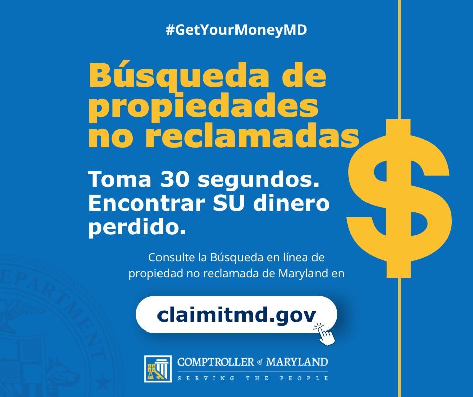 Busqueda de propiedades no reclamadas. Toma 30 segundos. encontrar su dinero perdido.