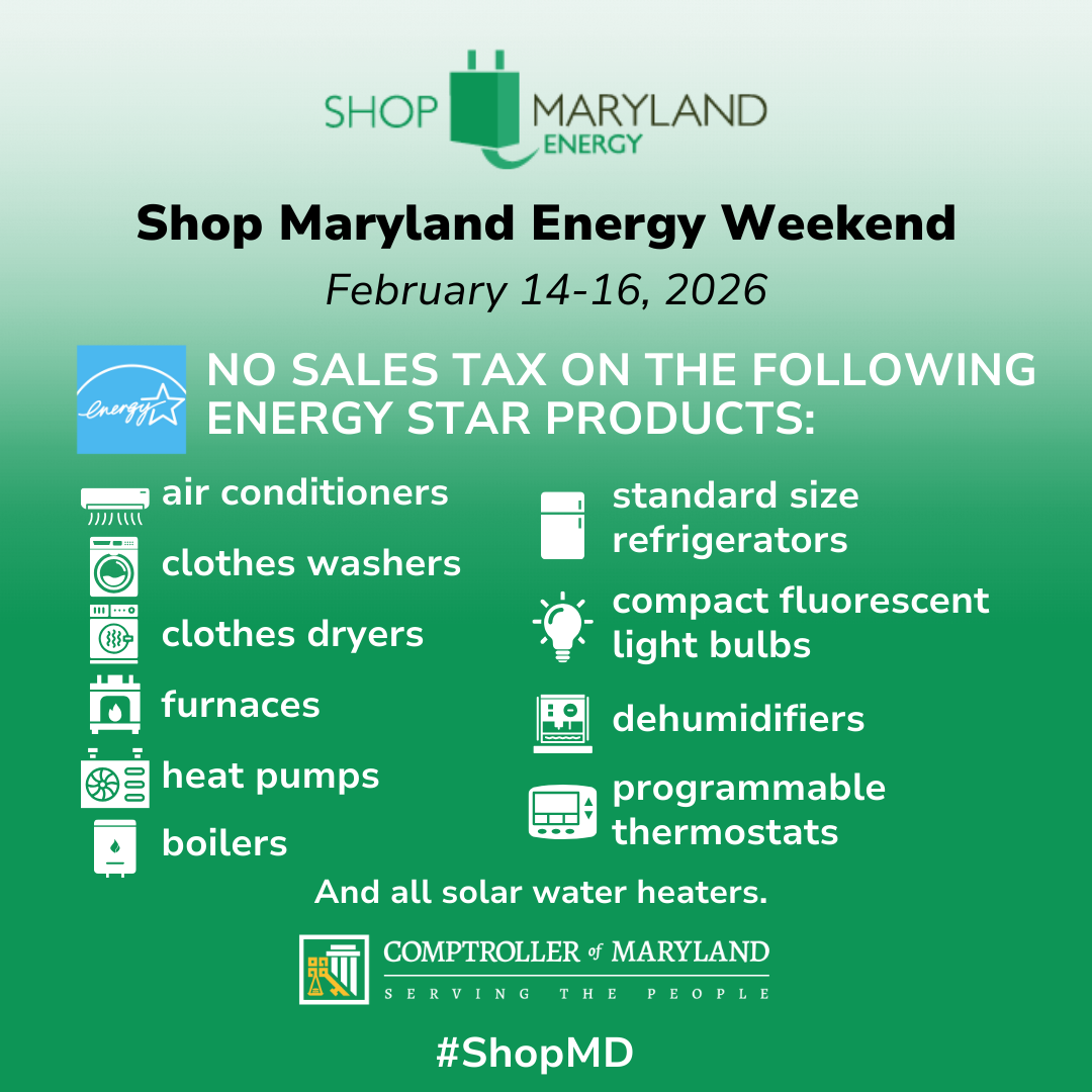 Shop Maryland Energy Weekend February 14-16, 2026