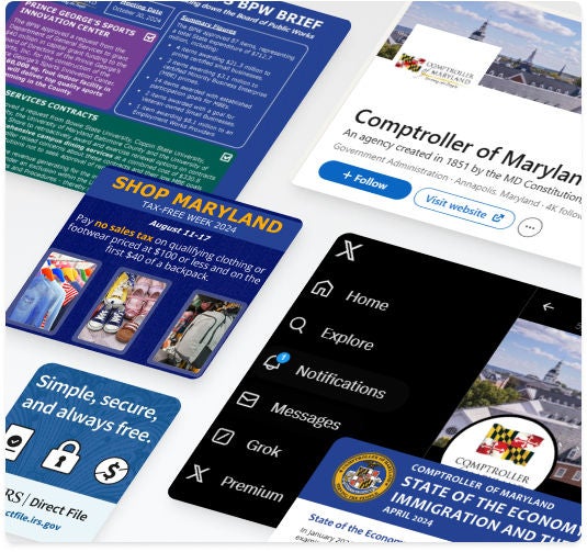 Comptroller of Maryland social media concept