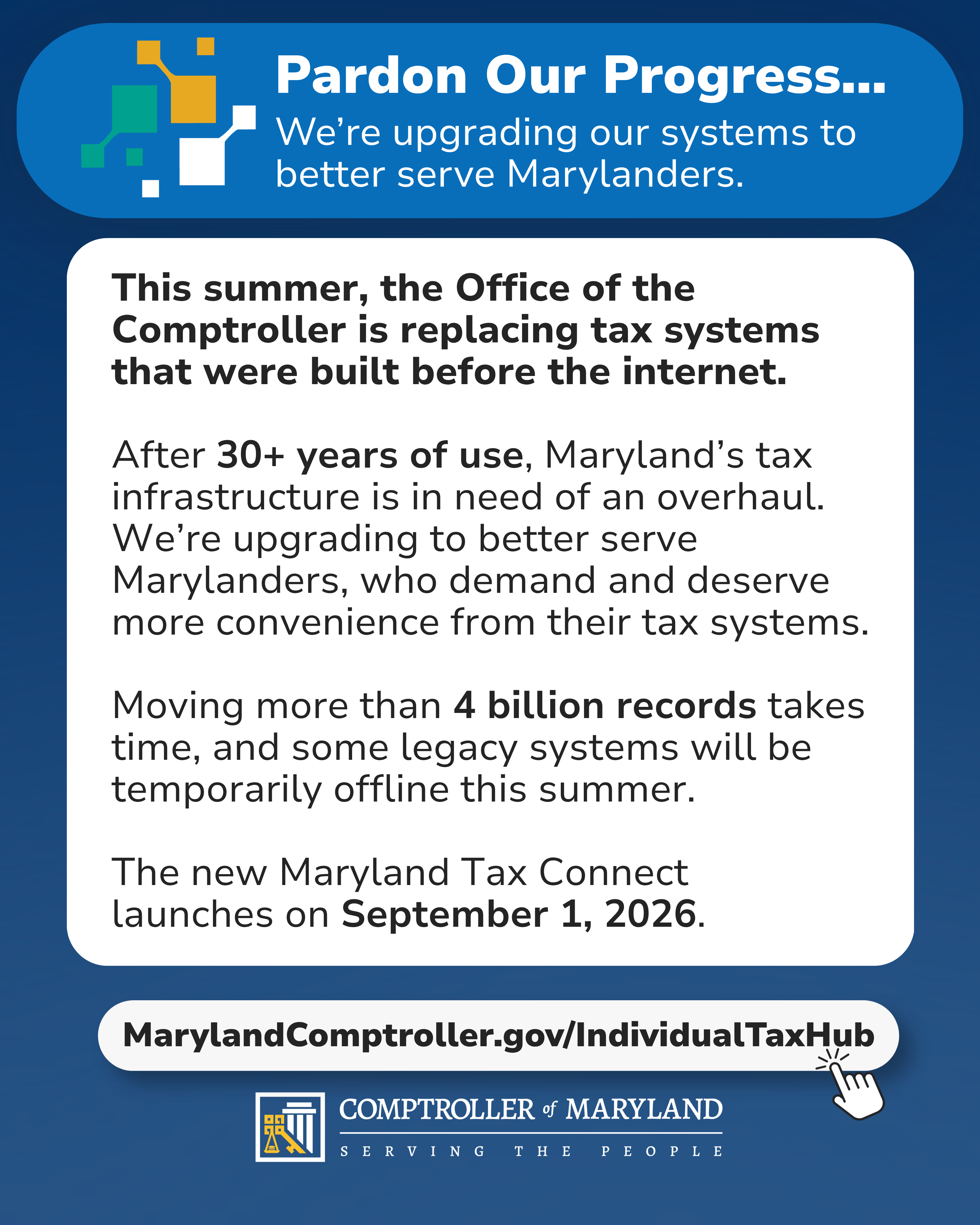 The current 30 year old tax processing system is moving to a modern streamlined system along with 4 billion records.