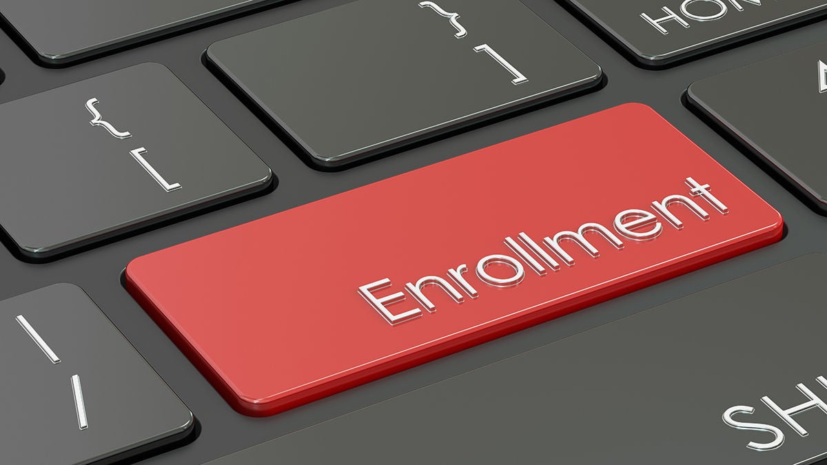 enrollment button, red hot key on  keyboard